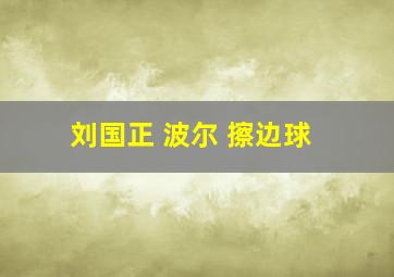 刘国正 波尔 擦边球